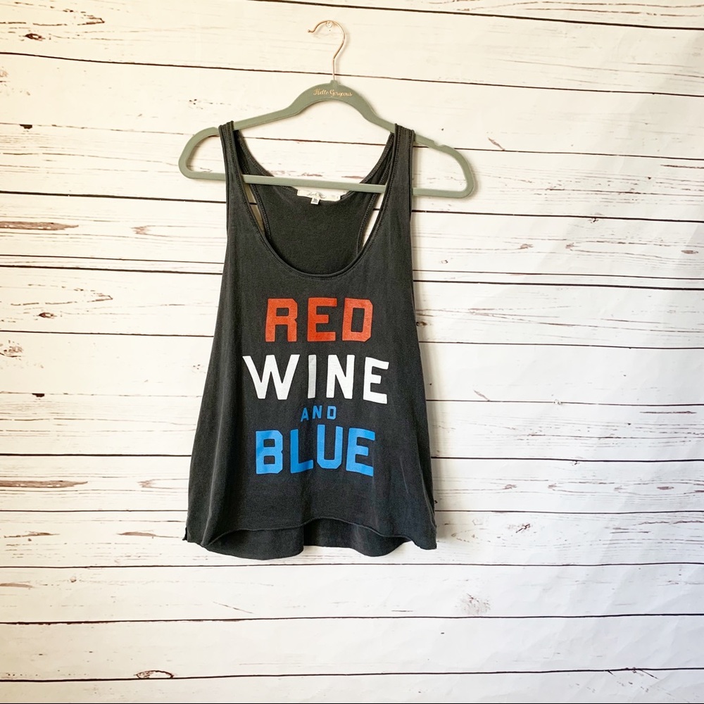 NWOT Junk  Food “Red Wine & Blue” tank- Large